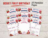 Berry First Birthday Journal Printable, First Birthday Memory Book PDF, Birthday Keepsake Pages, Baby First Year Journal