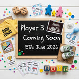 Board Game Baby Shower Pregnancy Announcement Canva Template