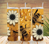 Honeycomb Bee 20oz Skinny Tumbler  *812