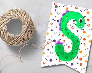 Monster Dots Halloween Party Pennant Banner Printable