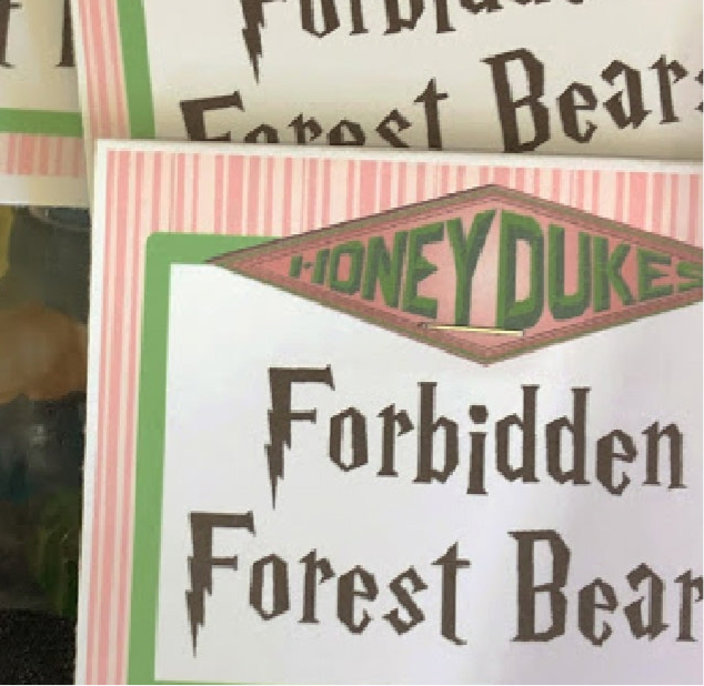Forbidden Forest Bears Honeydukes Printable Bag Toppers