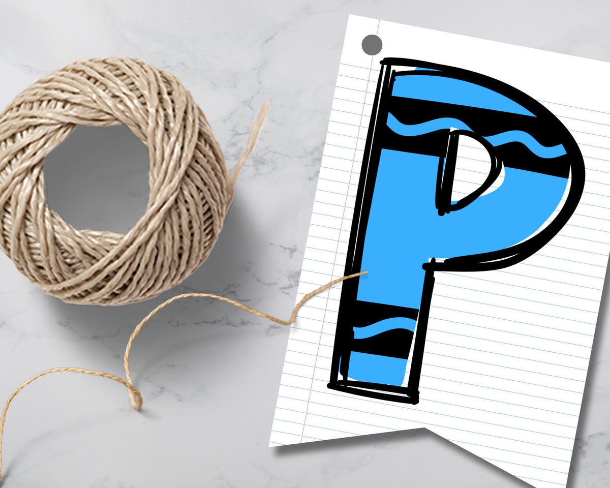Crayon Printable Pennant Banner Canva Template