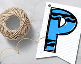 Crayon Printable Pennant Banner Canva Template