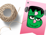 Frankenstein Pastel Halloween Pennant Banner Printable