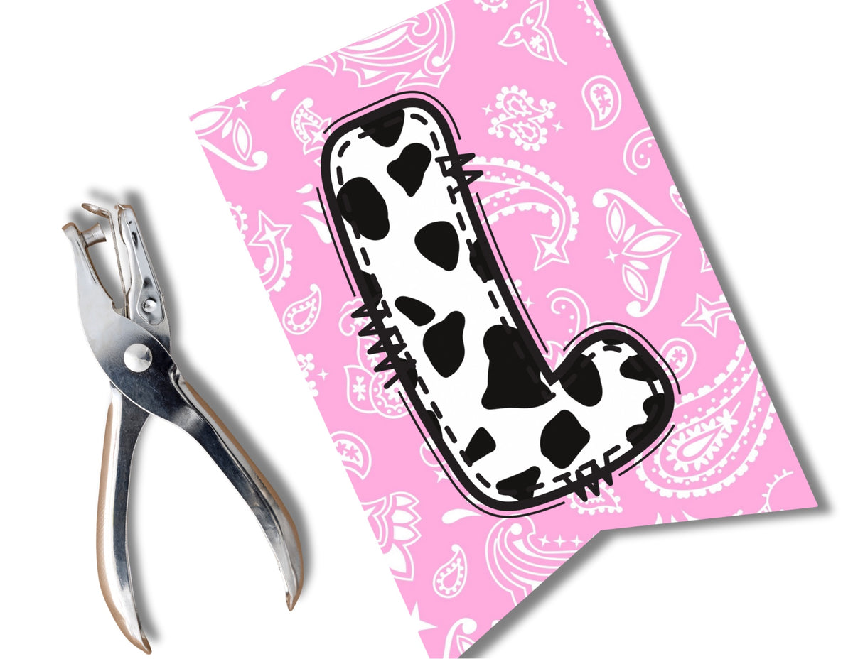 Cow Pink Bandana Pennant Banner Printable