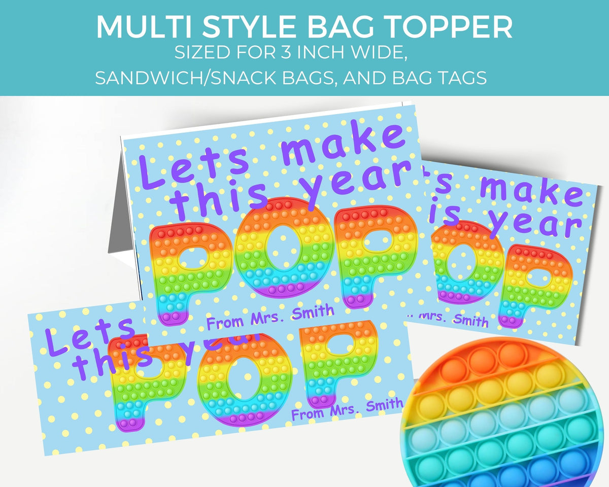 Let’s Make This Year Pop It Bag Topper Canva Template Printable