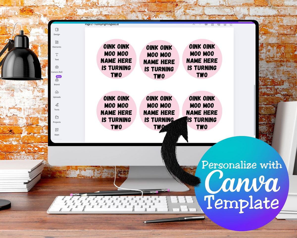 Farm Animal Pringles Labels – Canva Editable Template