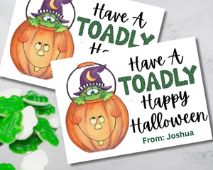 Toad Halloween Bag Topper Printable Canva Template