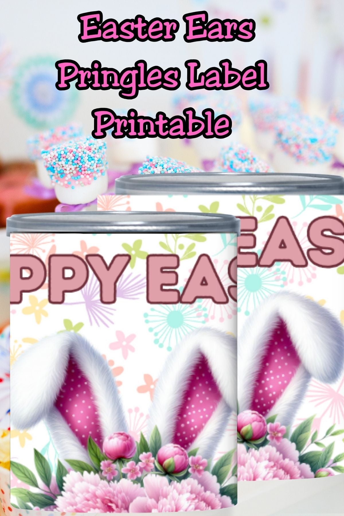 Turn juice pouches into adorable Easter snack favors with a printable Easter wrap designed for Capri Sun drinks. This Hoppy Juice label with bunny ear Easter style artwork matches popular pringles can wrap designs, making it easy to create cohesive spring party decor. Ideal for classroom Easter gift ideas, Easter baskets, and school parties.