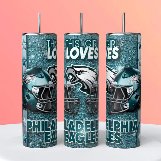 This Girl Loves Philidephia Eagles 20 ounce Stainless Steel Tumbler   *682