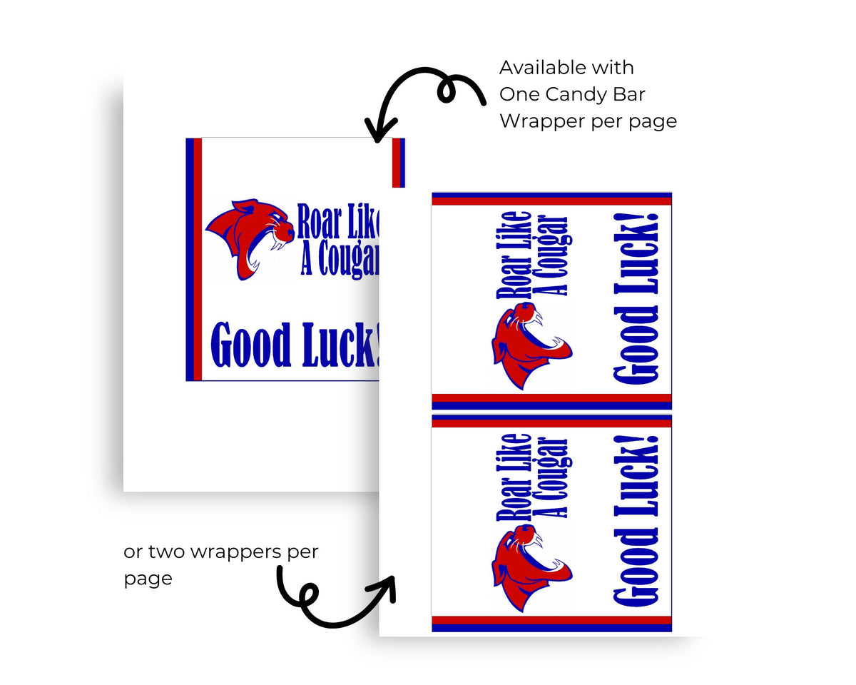 Roar Like a Cougar Printable Candy Bar Wrapper