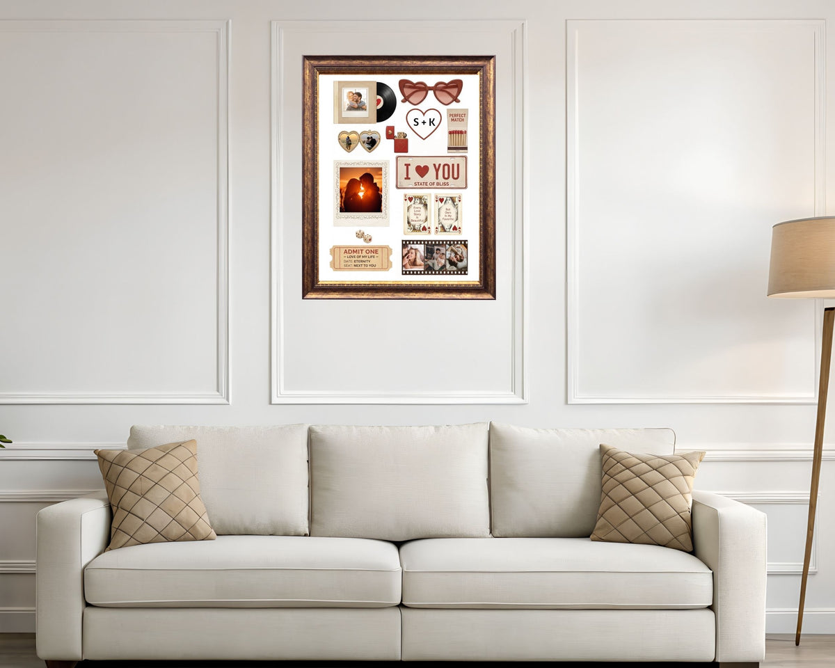 Love Story Matchbook Poster Wall Art – Custom Matchbook Art Canva Template