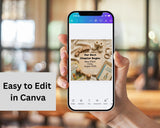 Our Next Chapter Book Themed Pregnancy Announcement Canva Template