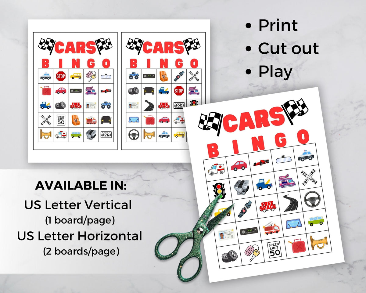 Car Bingo Game Printable