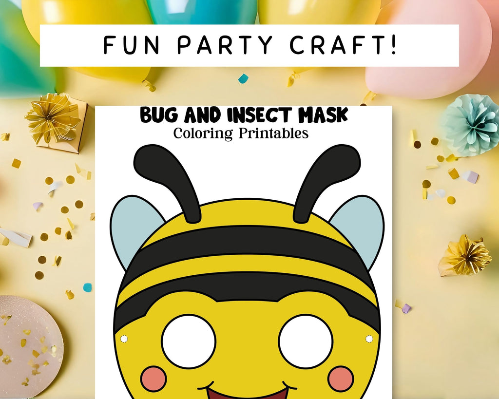 Insect Bug Masks Pretend Play Craft Coloring Pages – DIY Party Mom