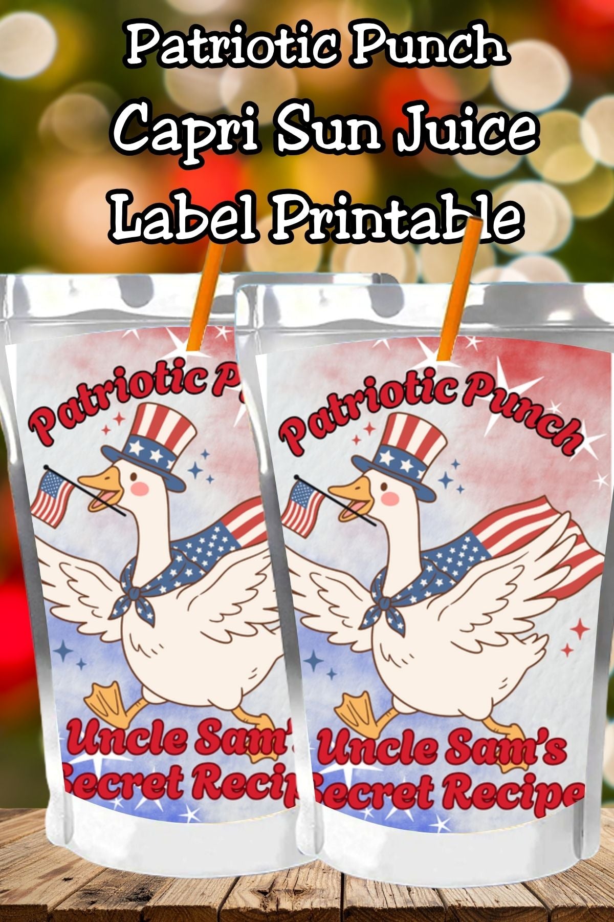 Patriotic Punch Capri Sun Labels Printable