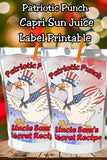 Patriotic Punch Capri Sun Labels Printable