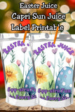 Looking for a simple Easter party idea? These Easter Capri Sun drink labels are a fun and affordable way to decorate juice pouches for Easter baskets, egg hunts, and classroom celebrations. Soft pastel colors, spring florals, and a kid-friendly design make this printable a must-have for your Easter party planning!
