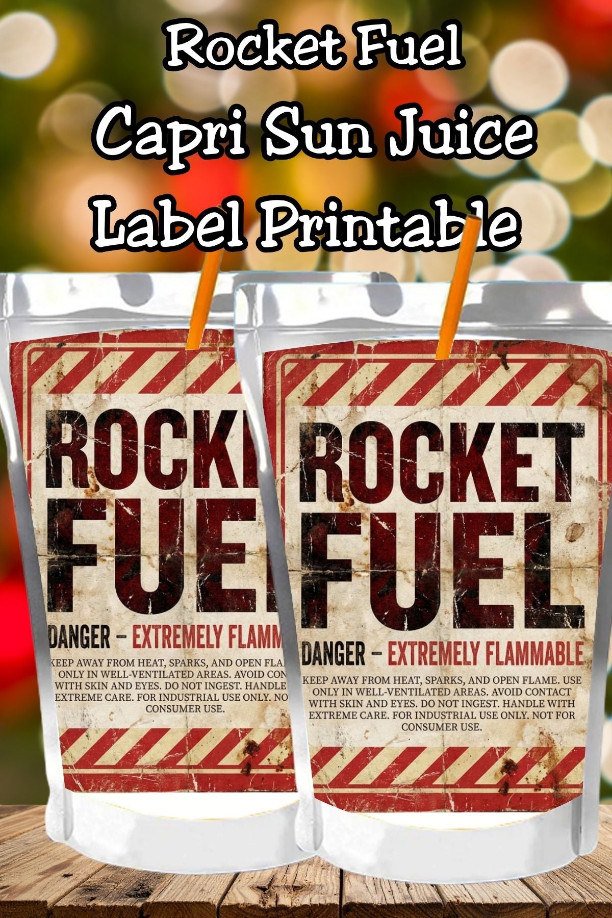 Fuel up for blastoff with these Rocket Fuel drink labels for Capri Sun juice pouches. A must-have for any space birthday party, astronaut party, or spaceship birthday theme. These printable birthday favors add a bold, playful touch to your space-themed snack table and party drinks.