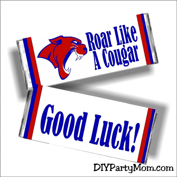 Roar Like a Cougar Printable Candy Bar Wrapper