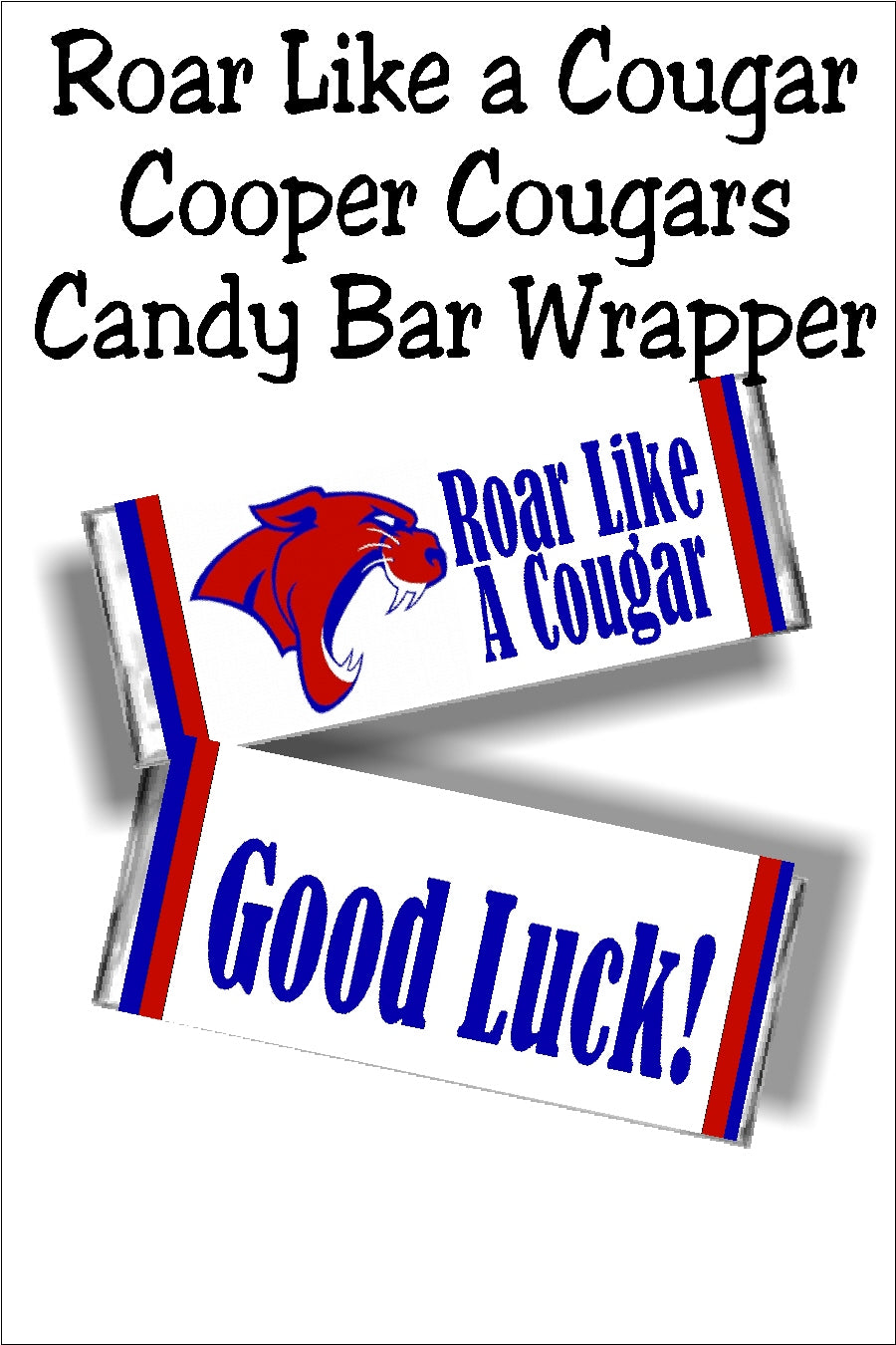 Roar Like a Cougar Printable Candy Bar Wrapper
