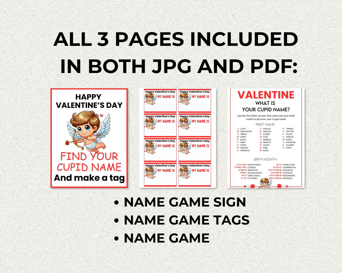 Cupid Name Game Printable