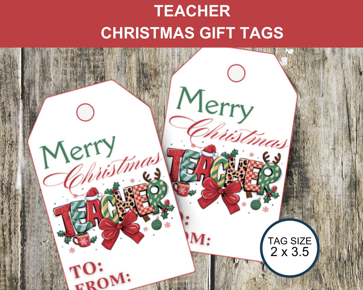 Merry Christmas Teacher Gift Tags Printable