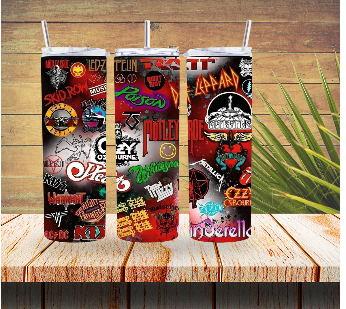 Heavy Metal Rock Band Collage 20 ounce Stainless Steel Tumbler