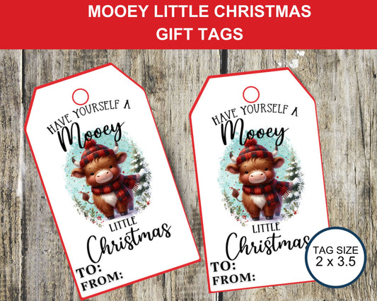 Mooey Little Christmas Gift Tags Printable