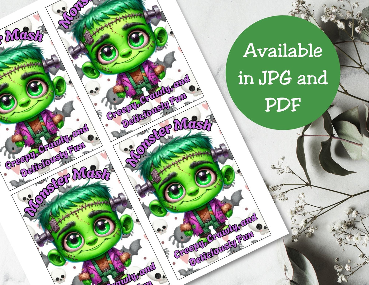 Frankenstein Capri Sun Label Printable – Monster Mash Party Drink Labels
