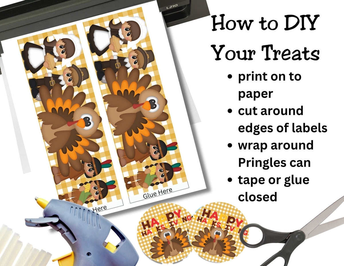 Pilgrim Thanksgiving Pringles Label Printable