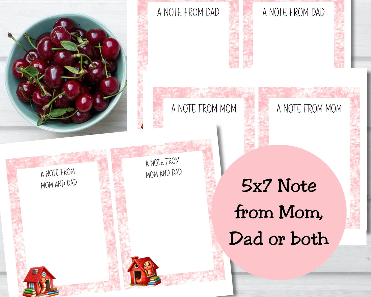 Bookworm Back to School Breakfast Printable Set
