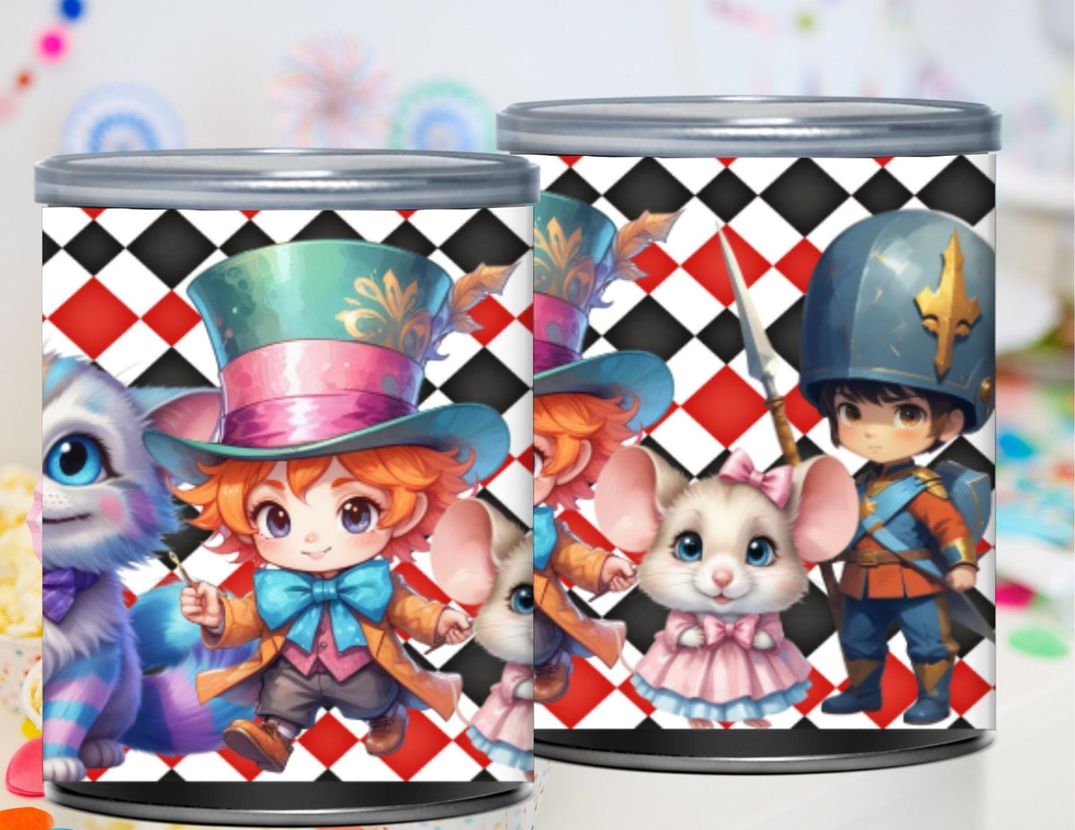 Alice in Wonderland Pringles Can Label Printable – Onederland Birthday Party Favor