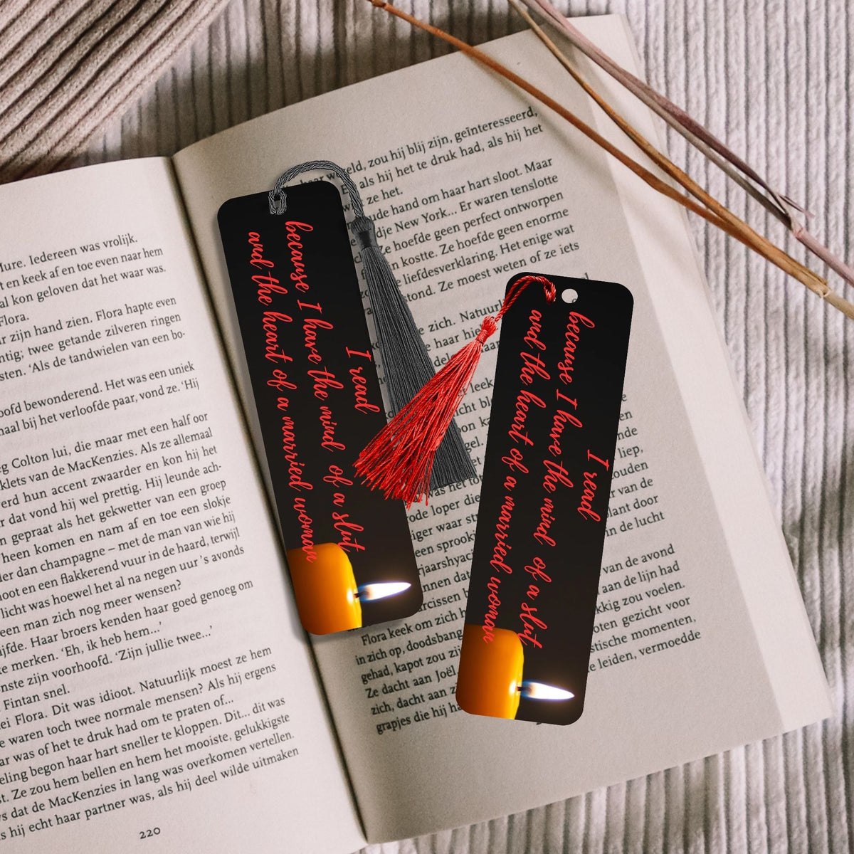 I Read because I have the Mind of a Slut bookmark with tassel
