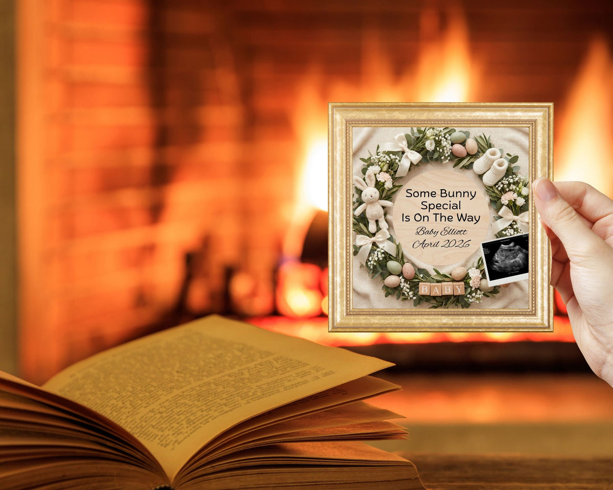 Some Bunny Special Easter Pregnancy Announcement Canva Template