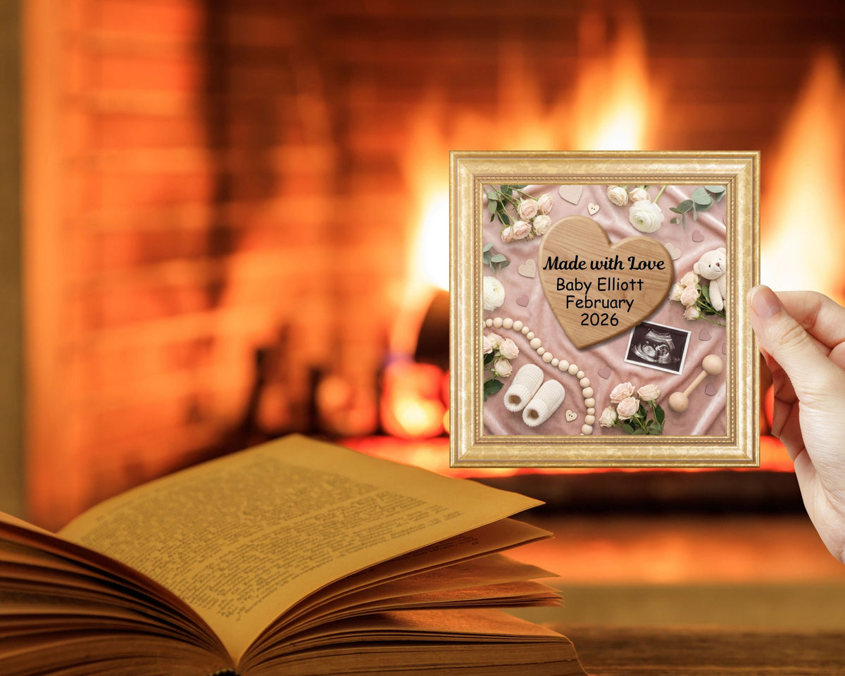 Made with Love Valentine Baby Announcement Canva Template