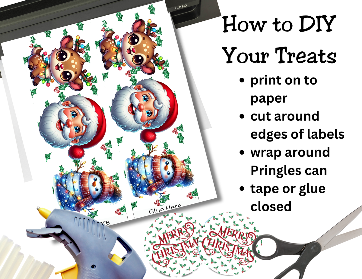 Christmas Pringles Can Label Printable – Holiday Party Favor