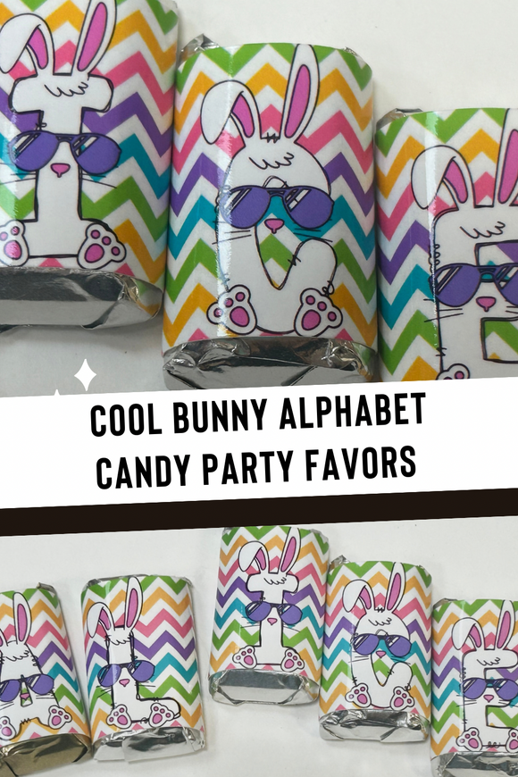 Cool Bunny Easter Alphabet Hershey Candy Bar Wrapper Printable