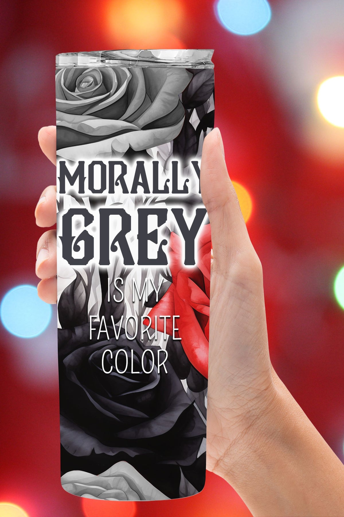 Morally Grey Roses Tumbler with Personalized Name   *721