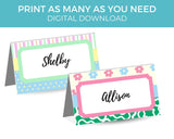 Spring Patterned Editable Place Card Printable