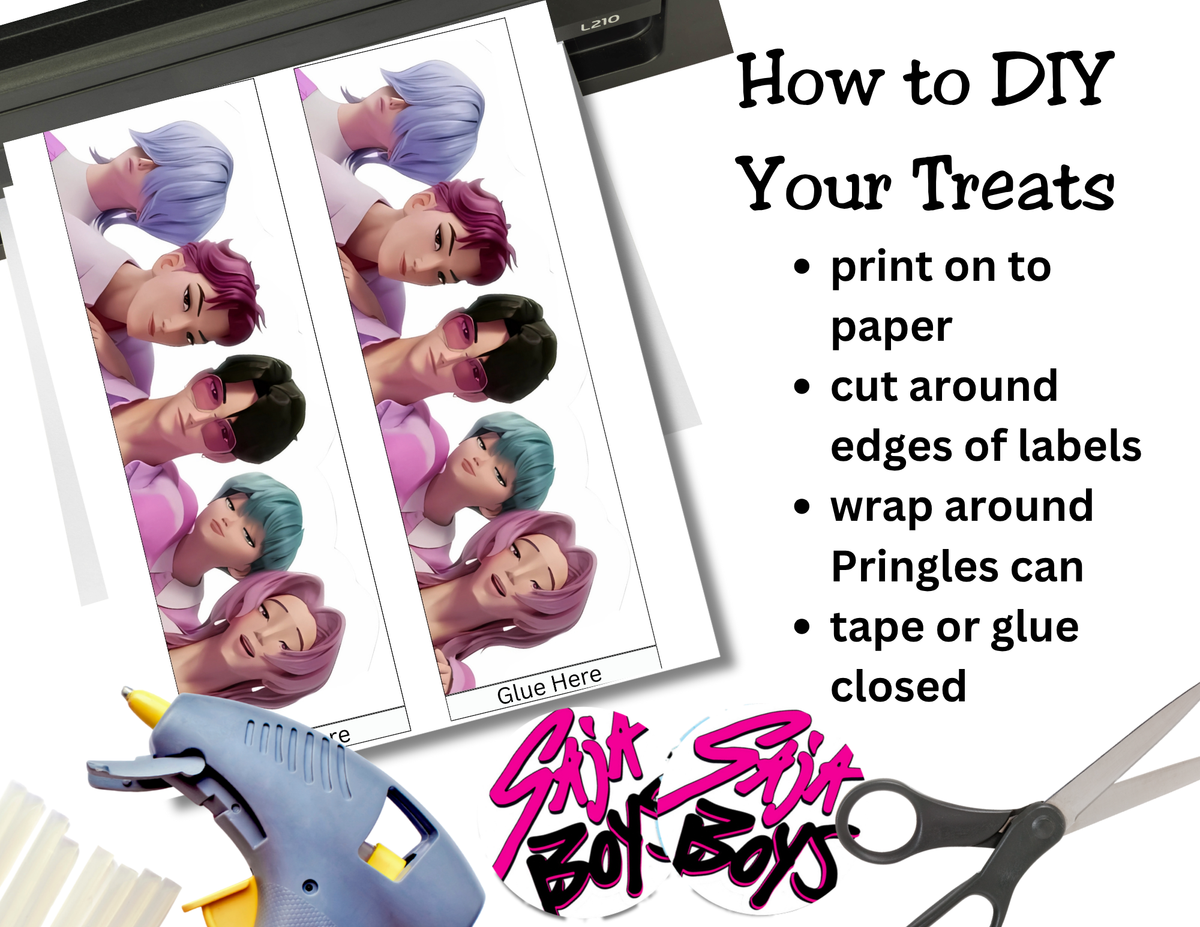 Saja Boys K-pop Demon Hunters Pringles Printable Party Favor