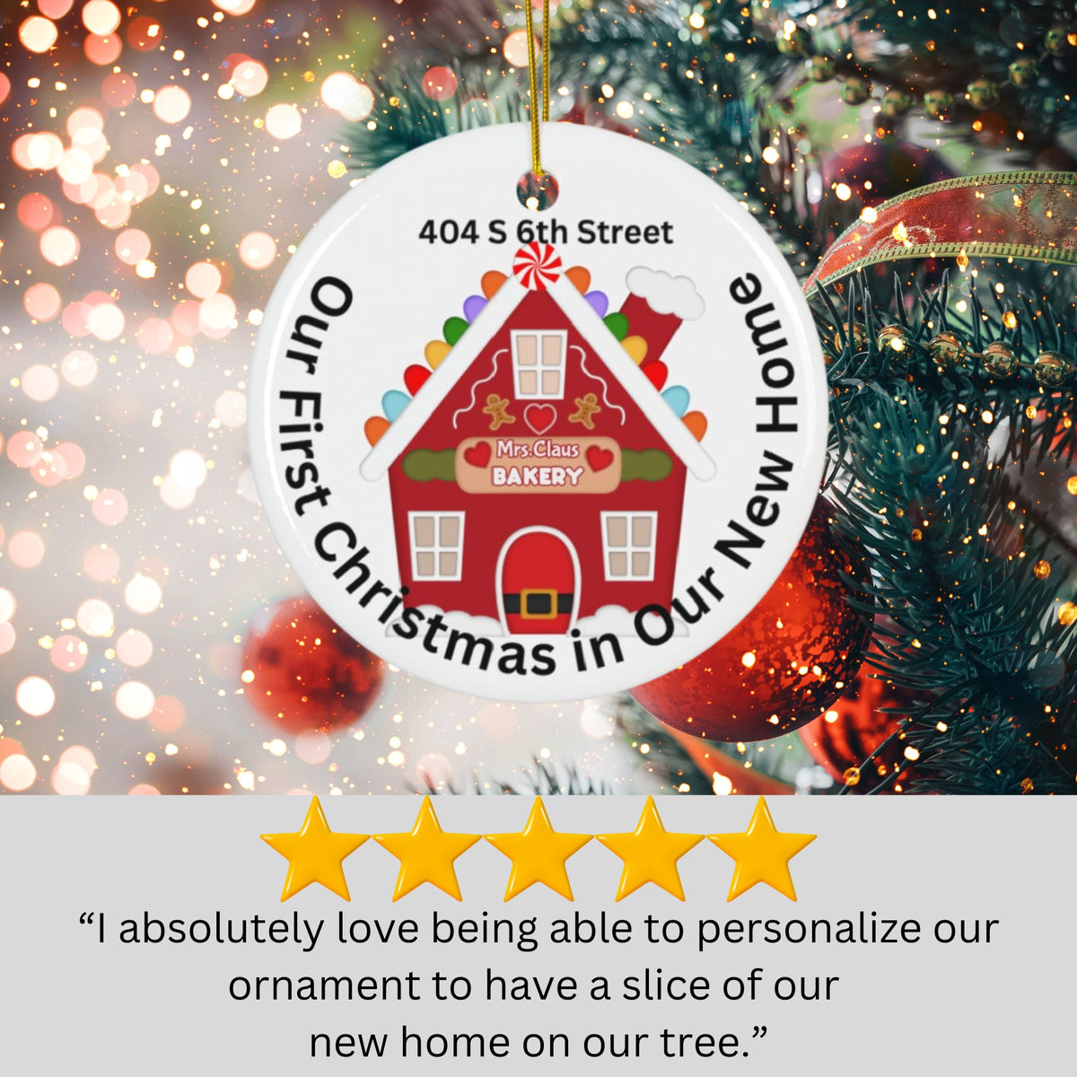 First Christmas in a New Home Custom Christmas Ornament