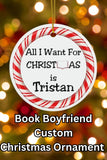 Personalized Book Boyfriend Christmas Ornament for Book Lovers