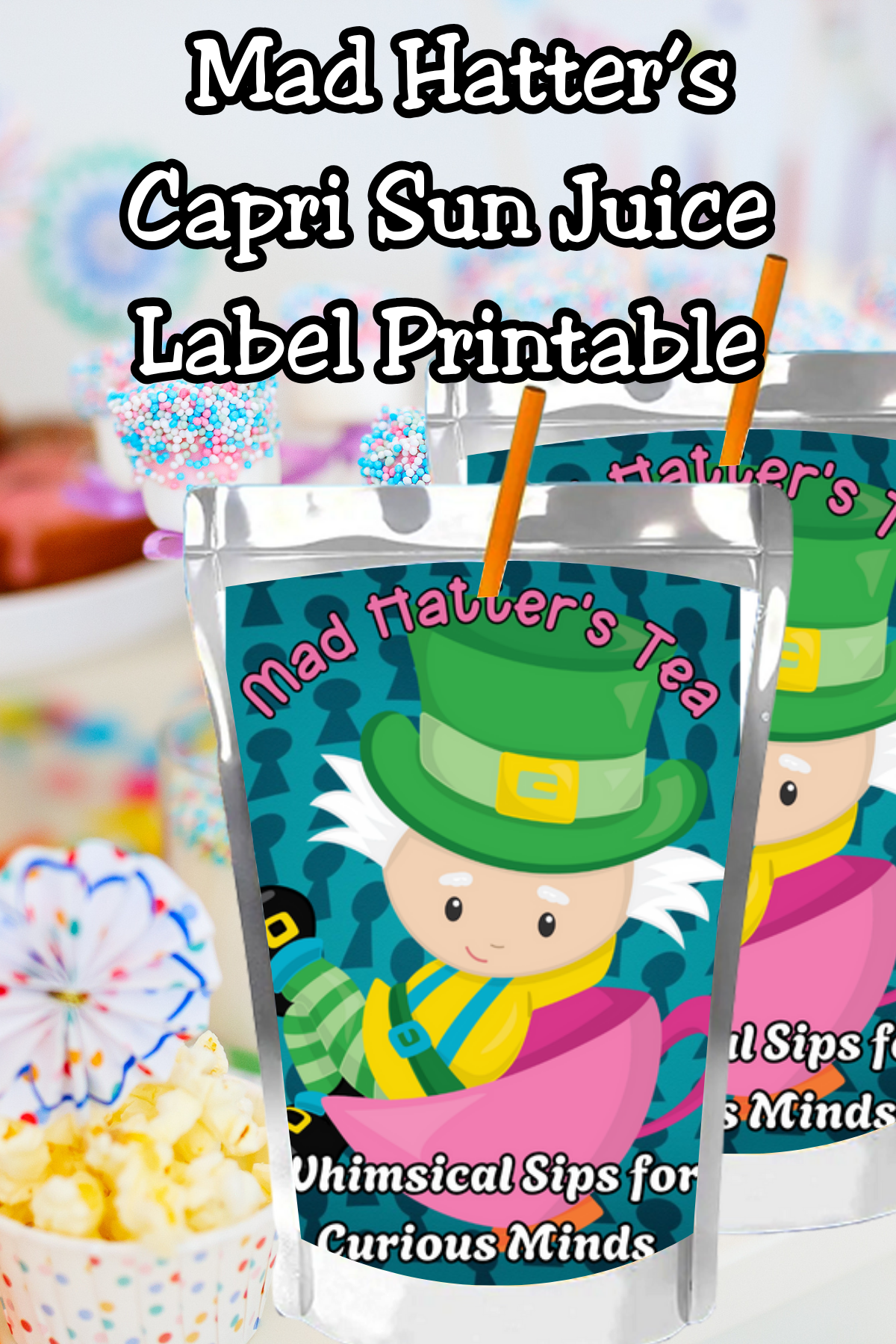 Alice in Wonderland Capri Sun Printable Labels