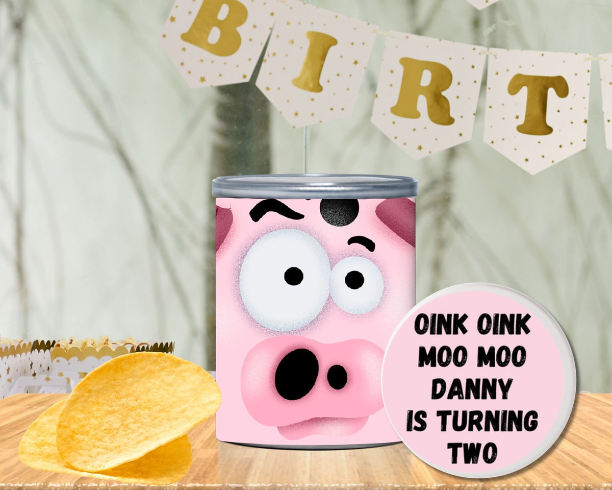 Farm Animal Pringles Labels – Canva Editable Template