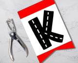 Red Road Pennant Printable Banner and Canva Template