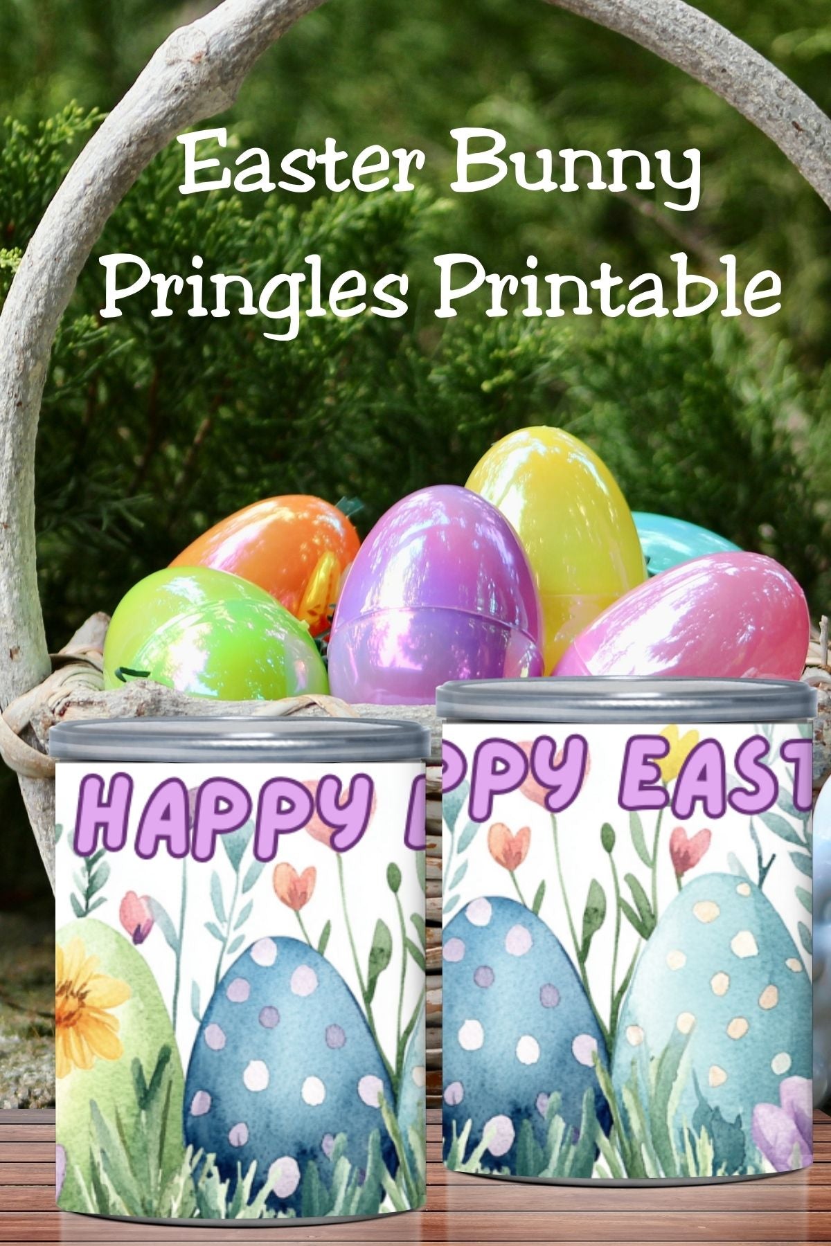 Easter Pringles Can Label & Lid, Watercolor Easter Egg Snack Wrap Printable