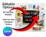 Board Game Baby Shower Pregnancy Announcement Canva Template