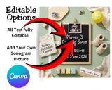 Pickleball Baby Announcement Canva Template
