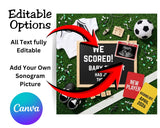 Soccer Pregnancy Announcement Canva Template – We Scored Baby Reveal